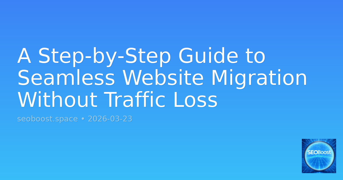 A Step-by-Step Guide to Seamless Website Migration Without Traffic Loss