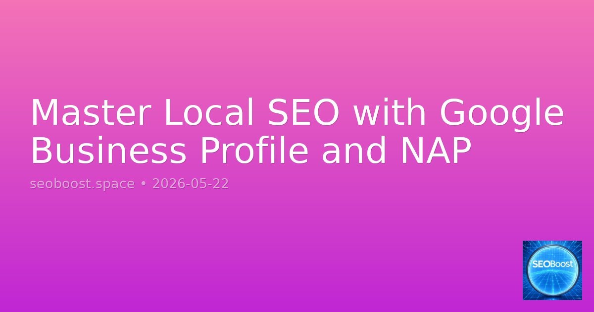 Master Local SEO with Google Business Profile and NAP
