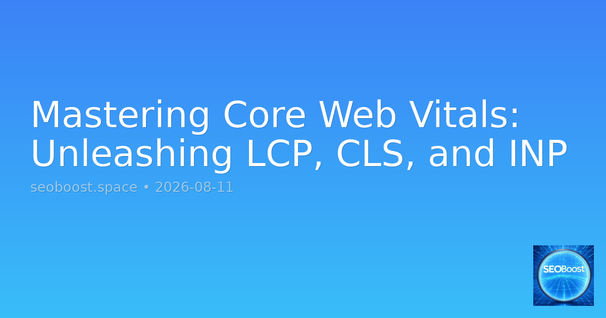 Mastering Core Web Vitals: Unleashing LCP, CLS, and INP