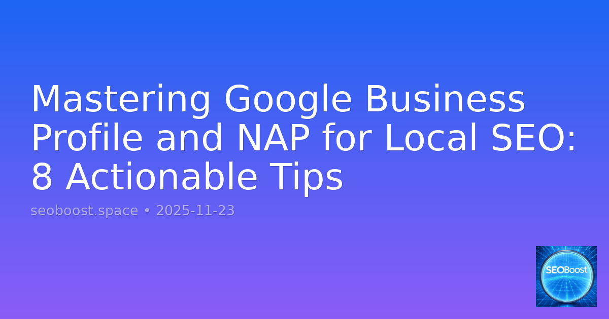 Mastering Google Business Profile and NAP for Local SEO: 8 Actionable Tips