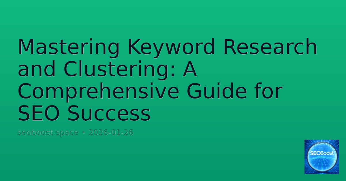Mastering Keyword Research and Clustering: A Comprehensive Guide for SEO Success