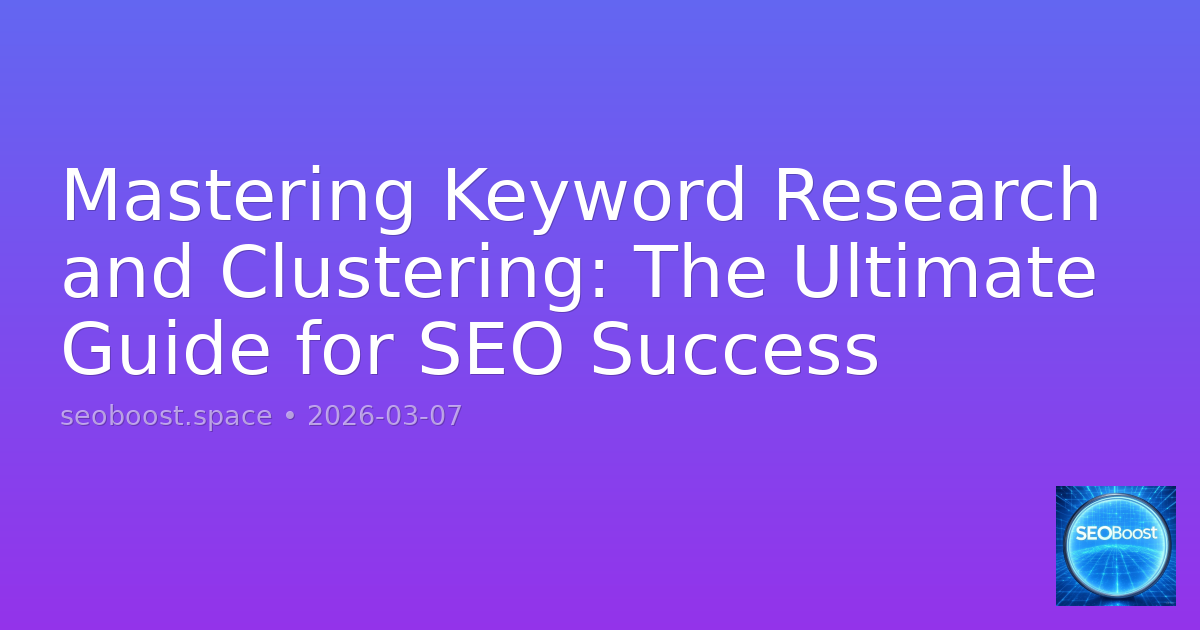 Mastering Keyword Research and Clustering: The Ultimate Guide for SEO Success