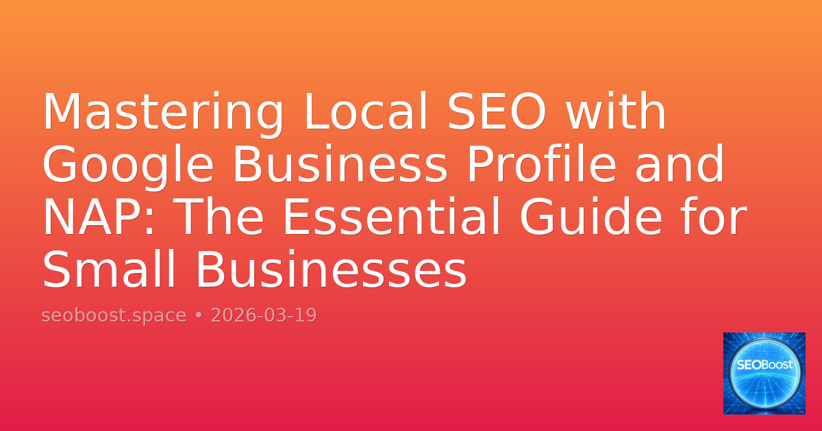 Mastering Local SEO with Google Business Profile and NAP: The Essential Guide for Small Businesses