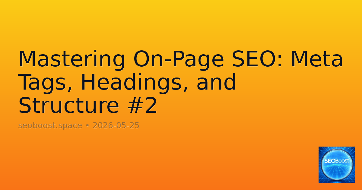 Mastering On-Page SEO: Meta Tags, Headings, and Structure #2