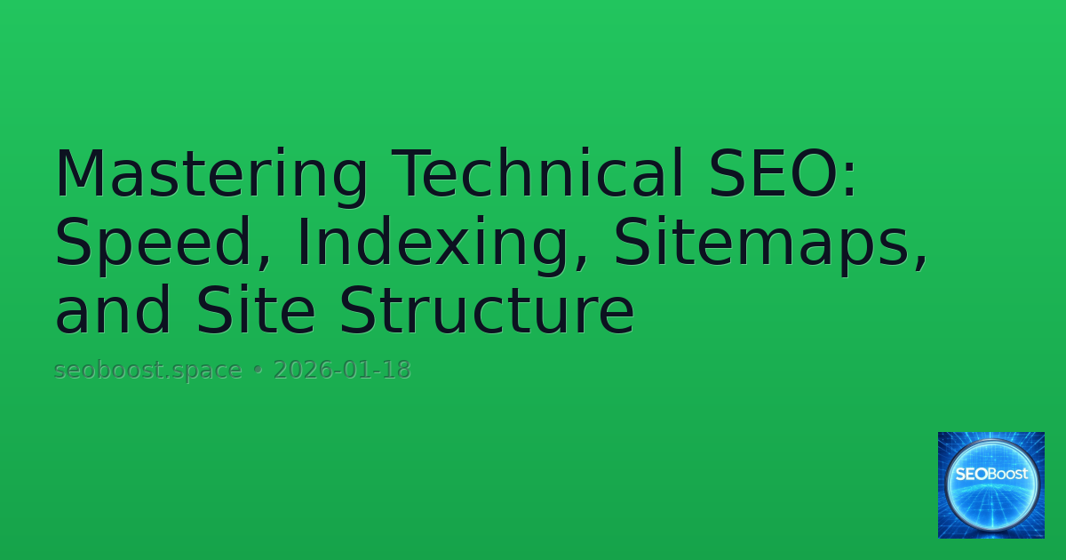 Mastering Technical SEO: Speed, Indexing, Sitemaps, and Site Structure