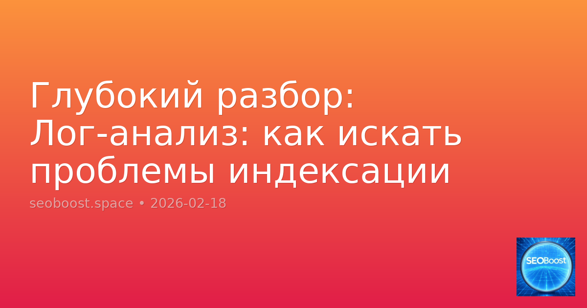 Глубокий разбор: Лог-анализ: как искать проблемы индексации