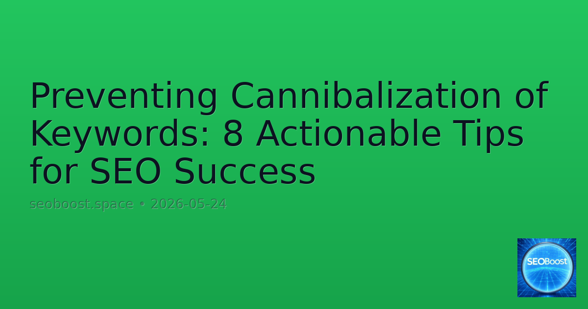 Preventing Cannibalization of Keywords: 8 Actionable Tips for SEO Success