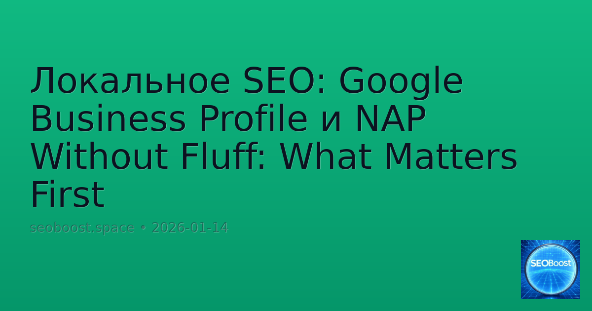 Локальное SEO: Google Business Profile и NAP Without Fluff: What Matters First