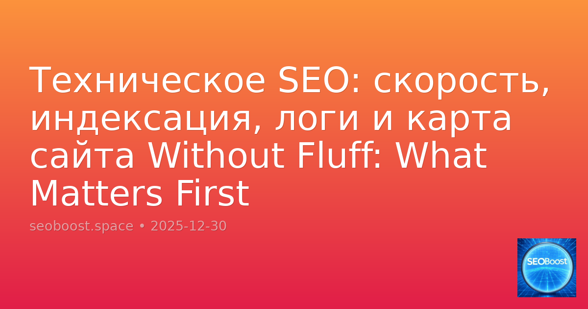 Техническое SEO: скорость, индексация, логи и карта сайта Without Fluff: What Matters First
