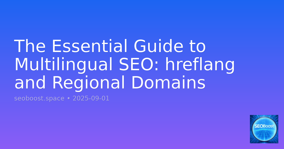 The Essential Guide to Multilingual SEO: hreflang and Regional Domains