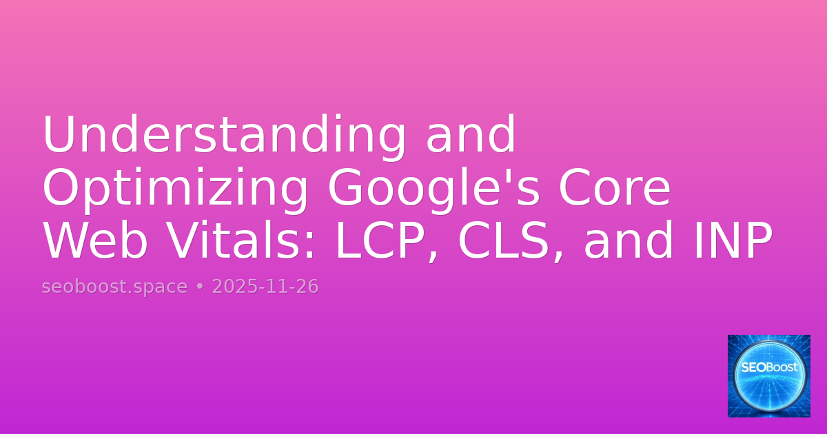 Understanding and Optimizing Google's Core Web Vitals: LCP, CLS, and INP